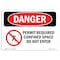 Signmission OSHA Sign, Permit Required Confined, 18in X 12in Plastic, 18" W, 12" H, Lndscp, OS-DS-P-1218-L-2171 OS-DS-P-1218-L-2171 - alternate 1